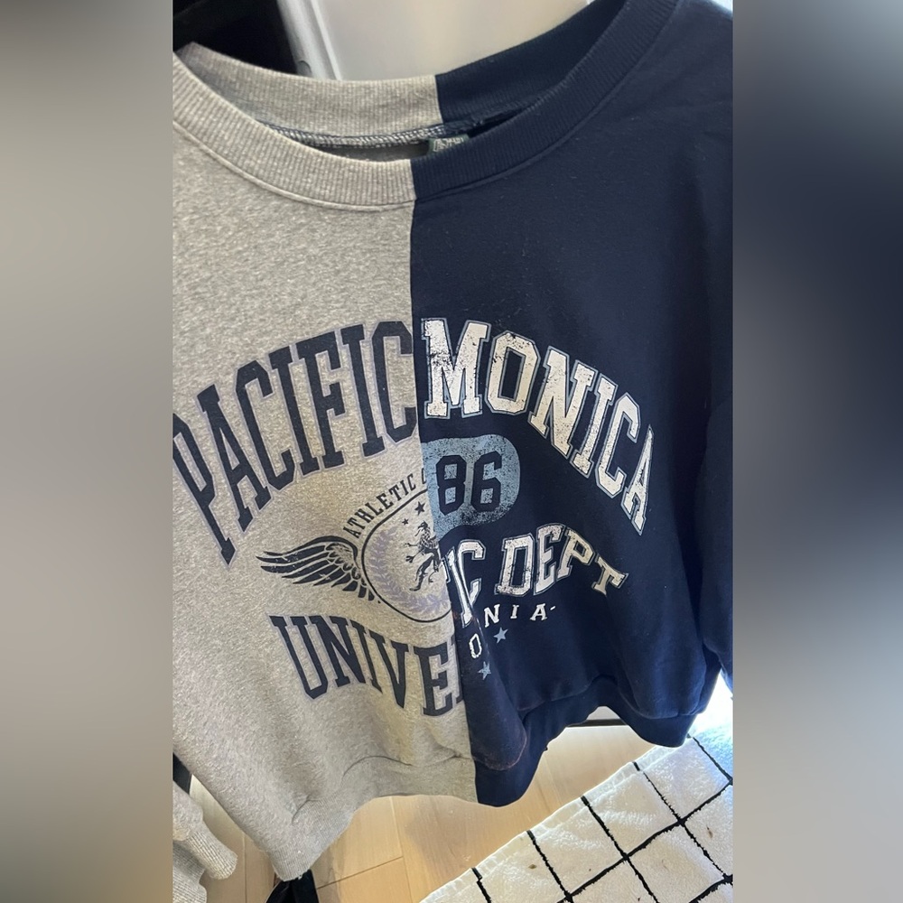 Gray and Navy Athletics Graphic Sweatshirt